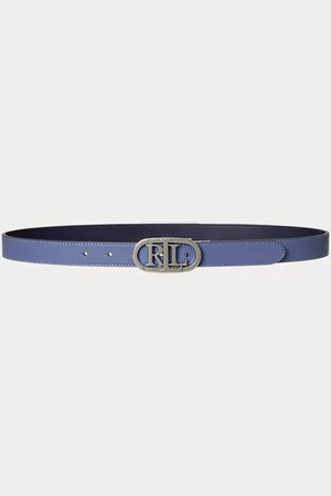 Ralph Lauren Cintura sottile double-face pelle e logo