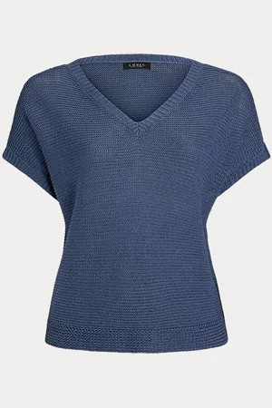 Ralph Lauren Taglie Plus - Maglia in misto lino con scollo a V