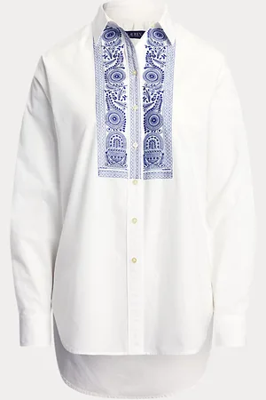 Ralph Lauren Camicia in popeline di cotone con ricamo