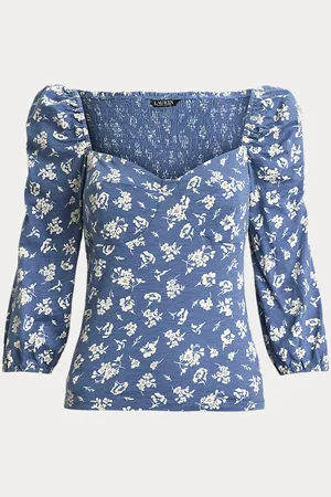 Ralph Lauren Maglia in jersey con maniche a sbuffo