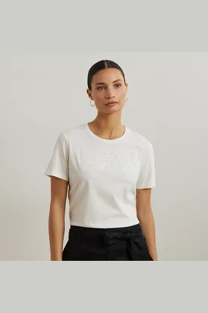 Ralph Lauren Maglietta in jersey con logo di perline