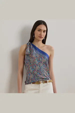 Ralph Lauren Camicetta monospalla con motivo cashmere