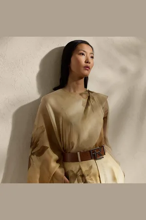 Ralph Lauren Blusa Mallorie in garza di seta a fiori