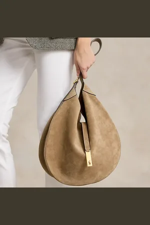 Ralph Lauren Borsa Shoulder Polo ID grande camoscio