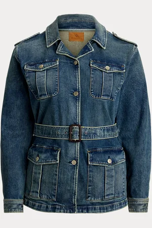 Ralph Lauren Taglie Plus - Giacca militare in denim con cintura