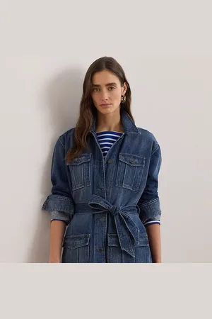 Ralph Lauren Giacca a camicia in denim con cintura