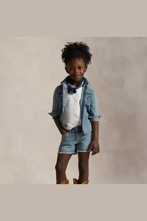 Ralph Lauren Short in denim di cotone sfilacciati