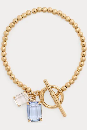 Ralph Lauren Bracciale dorato con perline e pietre