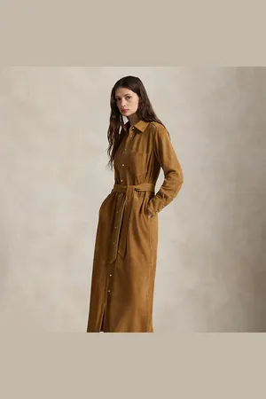 Ralph Lauren Chemisier in camoscio con cintura