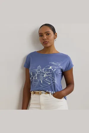 Ralph Lauren Taglie Plus - Maglietta in misto cotone con grafica