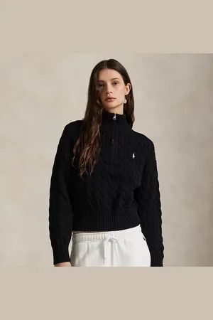 Ralph Lauren Maglia in cotone a trecce con cerniera