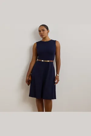 Ralph Lauren Taglie Plus - Abito smanicato in tessuto ponte