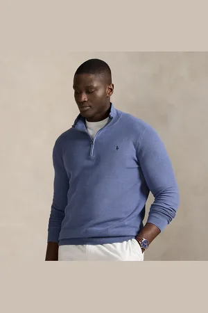 Ralph Lauren Taglie Plus - Maglia in piqué di cotone con cerniera