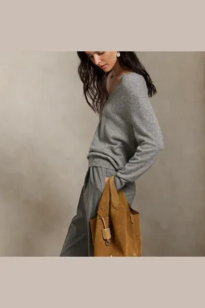 Ralph Lauren Tote Polo Play media in camoscio