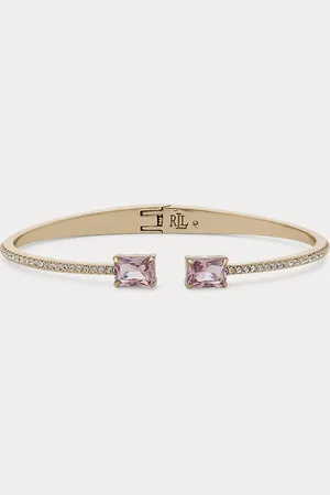 Ralph Lauren Bracciale placcato oro con pietre e pavé