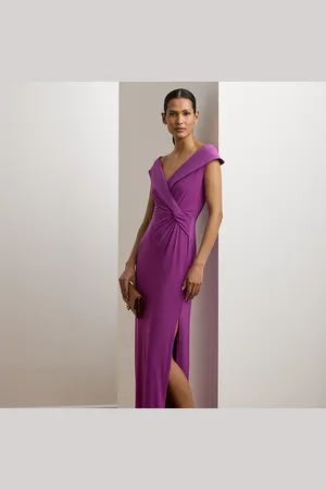 Ralph Lauren Abito lungo in jersey a spalle scoperte