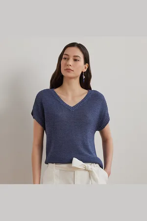 Ralph Lauren Maglia in misto lino con scollo a V