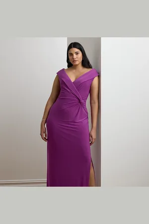 Ralph Lauren Taglie Plus - Abito lungo in jersey a spalle scoperte