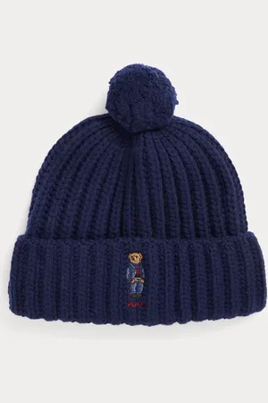 Ralph Lauren Berretto Polo Bear a coste con pompon