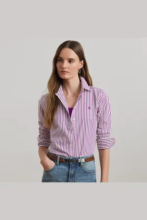 Ralph Lauren Petite - Camicia in popeline a righe Classic-Fit