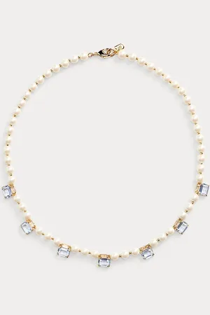 Ralph Lauren Collana con pietre e perle sintetiche