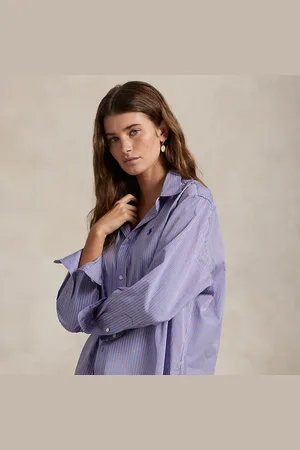 Ralph Lauren Camicia in cotone taglio squadrato corto