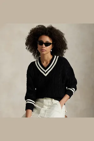 Ralph Lauren Maglia da cricket in cotone a punto Aran