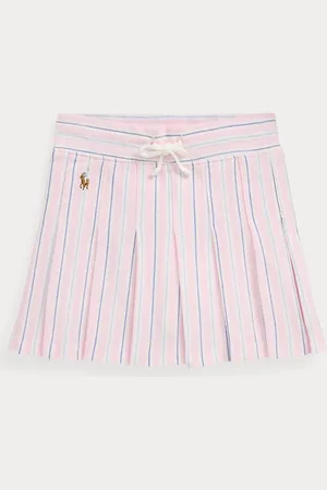 Ralph Lauren Skort in piqué Oxford a righe con pieghe
