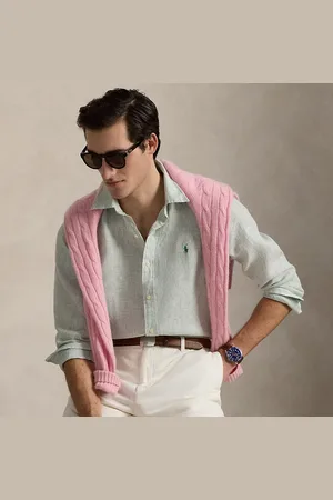 Ralph Lauren Camicia in lino a righe Custom-Fit