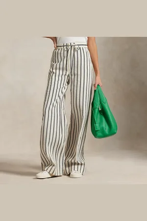 Ralph Lauren Pantaloni a gamba larga in misto seta