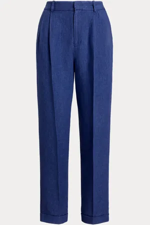 Ralph Lauren Pantaloni in lino con pieghe Tapered-Fit