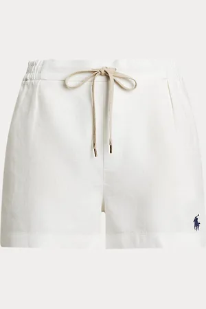 Ralph Lauren Short in lino con coulisse e pieghe