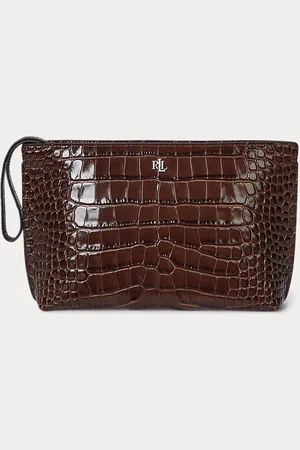 Ralph Lauren Pochette grande in pelle goffrata