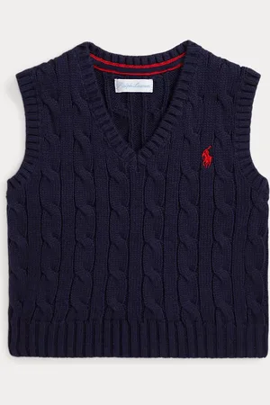 Ralph Lauren Gilet in maglia di cotone a trecce