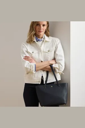 Ralph Lauren Tote Karly media in pelle tratteggiata