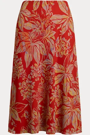 Ralph Lauren Gonna in georgette increspato a fiori