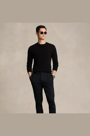 Ralph Lauren Pantaloni in maglia con pieghe