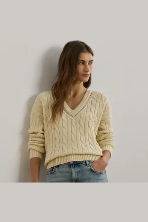 Ralph Lauren Maglia da cricket a trecce e pointelle