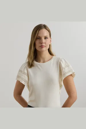 Ralph Lauren Maglia in jersey con maniche a volant