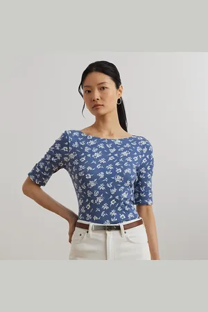 Ralph Lauren Maglietta a fiori con scollo a barchetta
