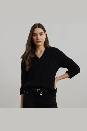 Ralph Lauren Maglia da cricket a trecce e pointelle