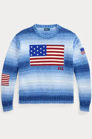 Ralph Lauren Maglia in cotone ombré con bandiera