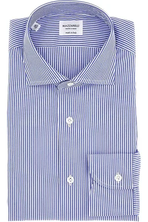 MAZZARELLI Camicia in popeline di cotone a righe Uomo 43