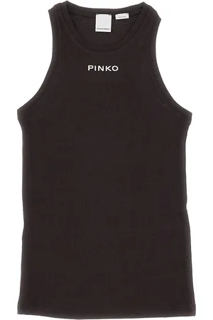 Pinko Canotta a costine con logo lettering