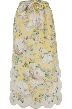 ZIMMERMANN Gonna midi in lino 