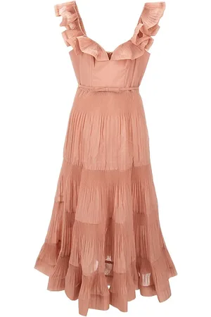 ZIMMERMANN Abito midi plissettato con volant