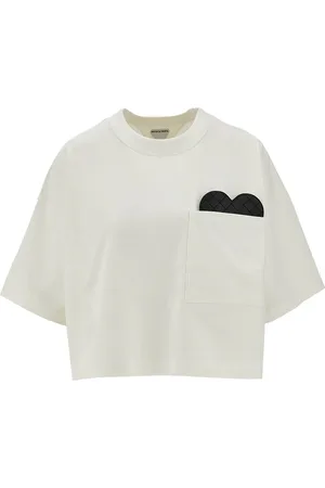 Bottega Veneta T-shirt cropped con cuore Intrecciato
