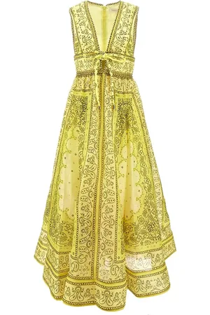 ZIMMERMANN Abito in organza stampa Bandana con fiocco