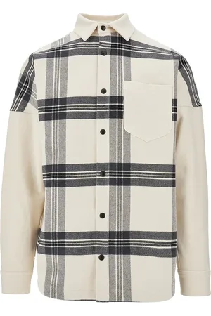 Palm Angels Overshirt a quadri con logo ricamato Uomo 48