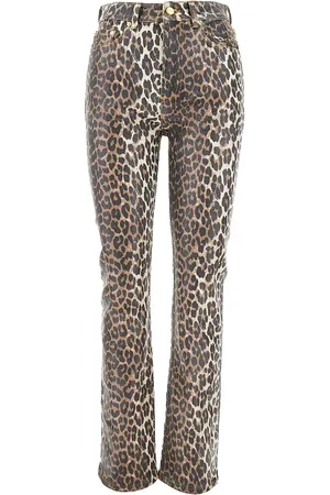 Ganni Jeans leopardato spalmato